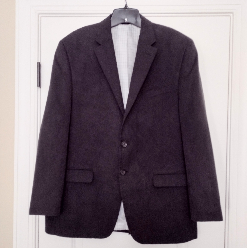 Lauren Ralph Lauren Navy Blue Leland Microsuede Blazer Sport Coat Sz 42R